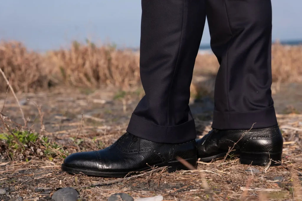 Brioni Brunico 足元はマリーニのオックスフォードシューズ